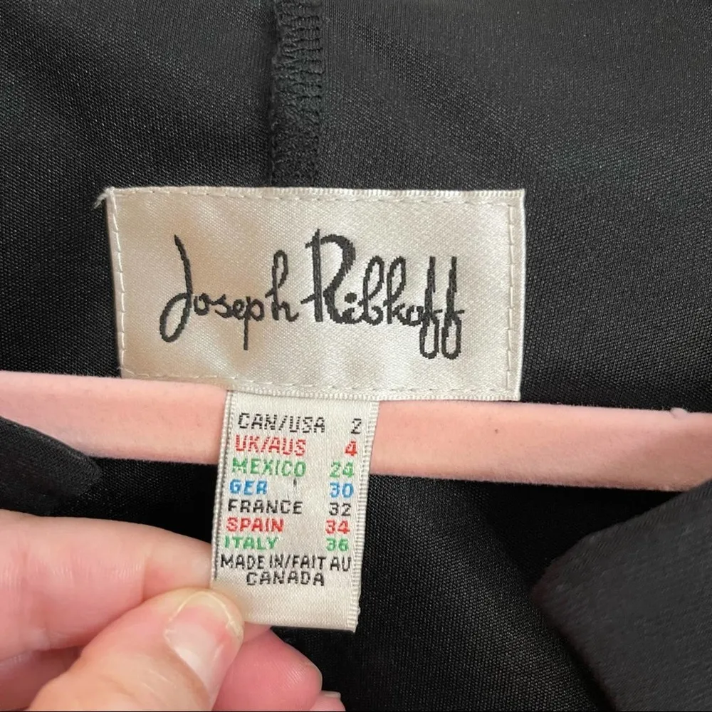 Joseph Ribkoff Black Lace Sleeve Midi Dress - Image 3