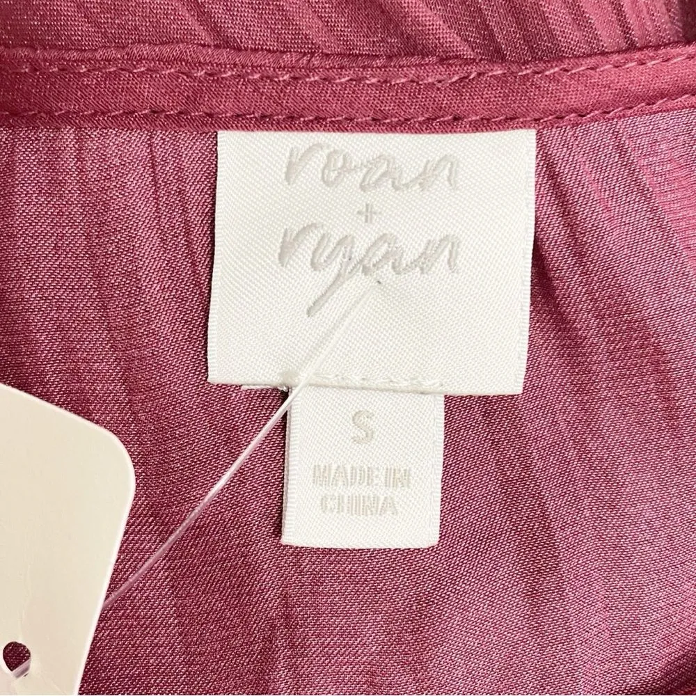 NWT Evereve Roan + Ryan Tallulah Holiday Midi Dress in Burgundy Wine Size Small - Image 10