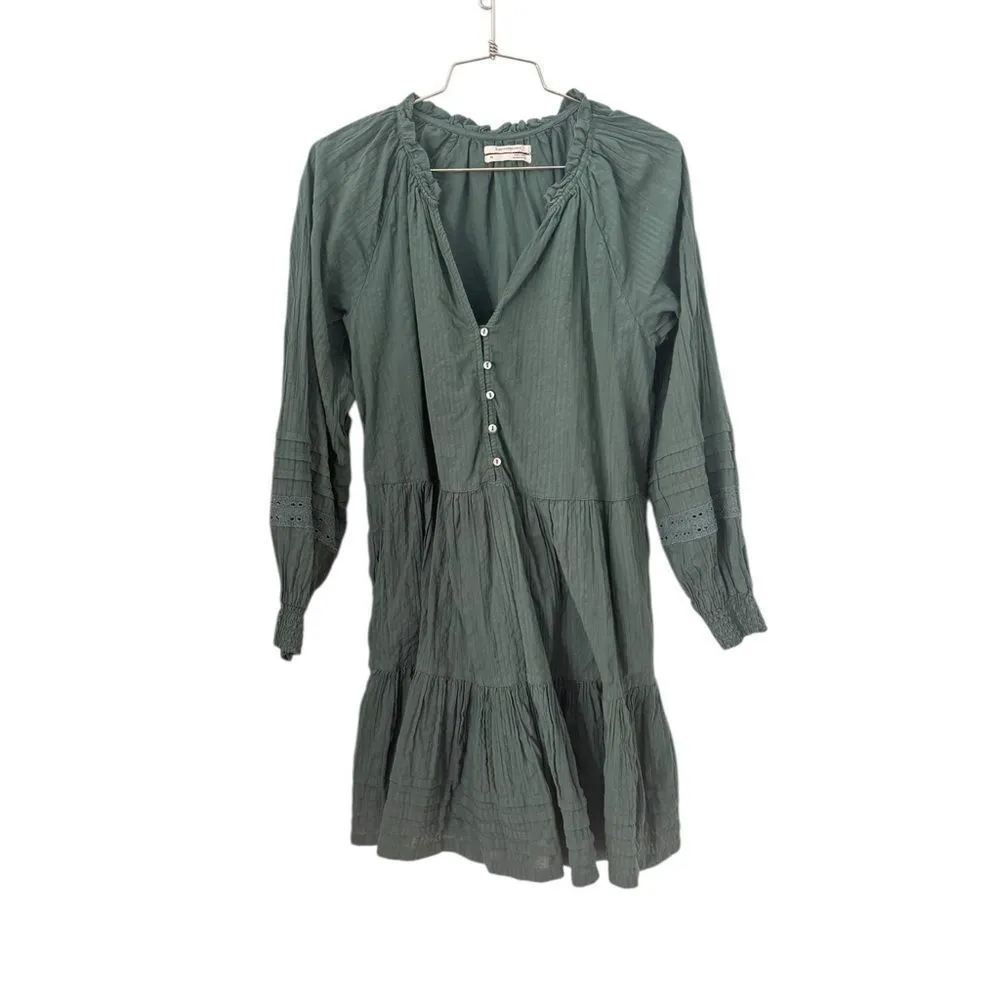 Anthropologie Carrie Tiered Tunic dress in dark green - Image 4