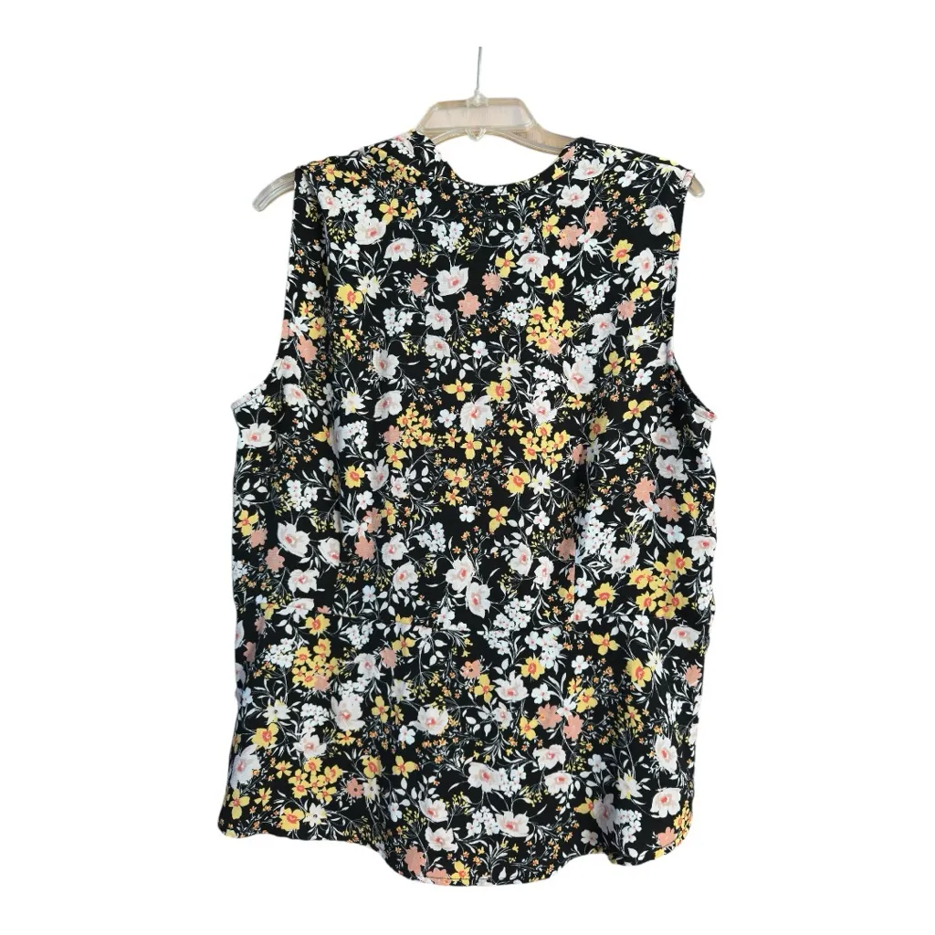 Liz Claiborne Women’s Floral Sleeveless Blouse, XL - Image 3