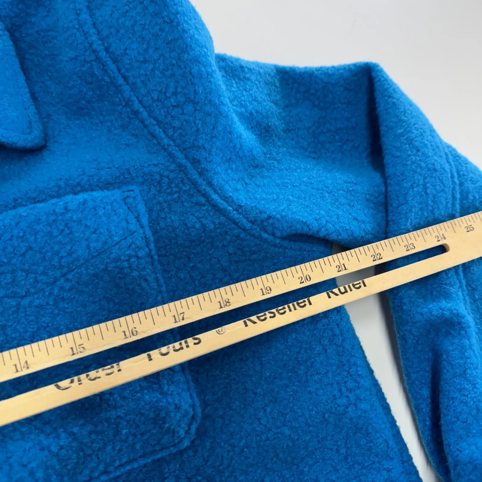 Love Tree ‎ Shirt Jacket Womens Small Blue Fleece Snap Button Front Pockets - Image 7