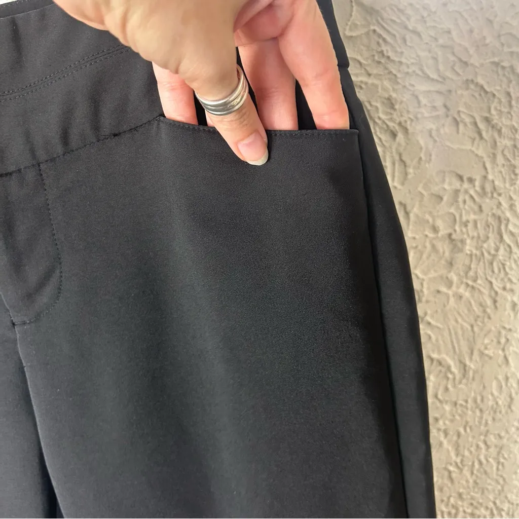 ELLE Black Dress Pants Casual Work Easy Care Fit And Flare Size 4 - Image 8