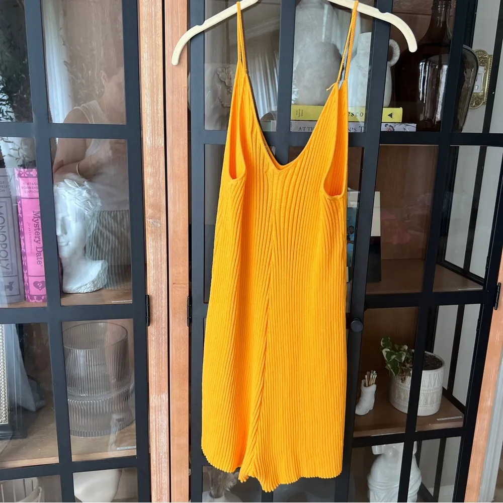 Free People romper ribbed tangerine sleeveless Nola Sweater playsuit onesie - Image 3