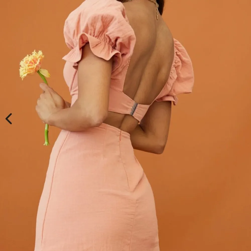 Selfie Leslie Apricot/Orange Mini Dress L - Image 2