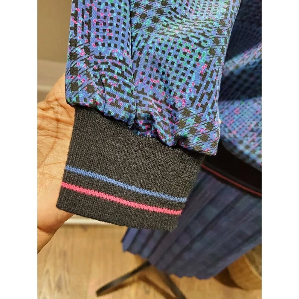 Vintage B.G.B Blue 100%Polyester Buttons Long Sleeve 2 Piece Top & Skirt Dress Size 16 - Image 6