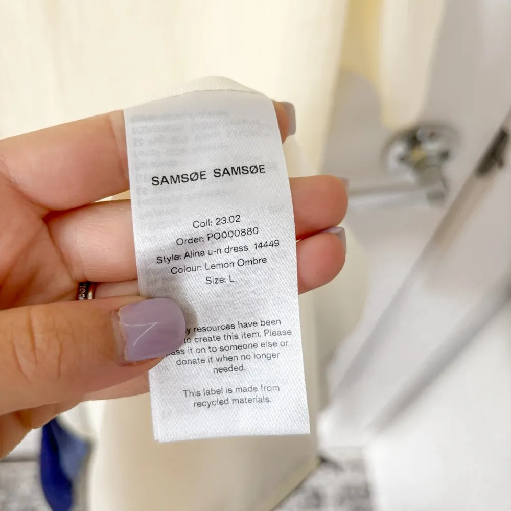NEW Samsoe Samsoe Alina Dress Lemon Ombre Yellow Size L - Image 8