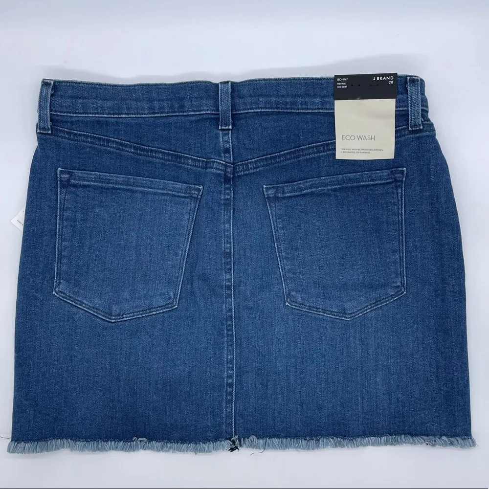 J Brand Bonny Galaxy Frayed Denim Jeans Mini Skirt - Image 13