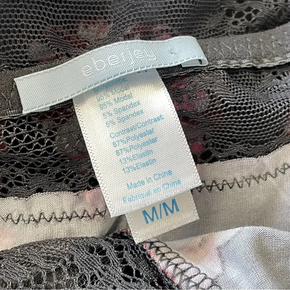 eberjey Floral Cami Tank Top lace womens Gray (medium) lingerie lounge sleep y2k - Image 2