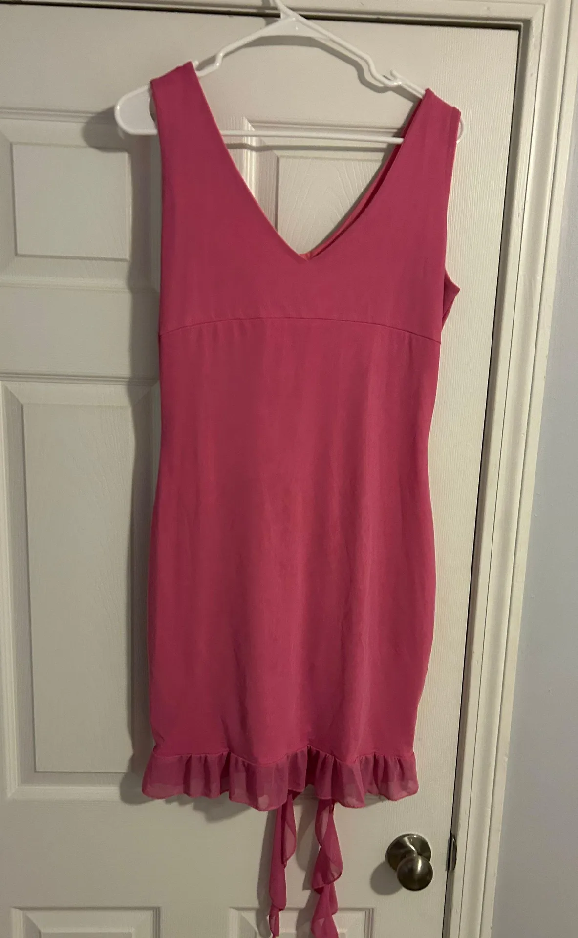 Pink Mini Dress with Leg Slit Size L - Image 4