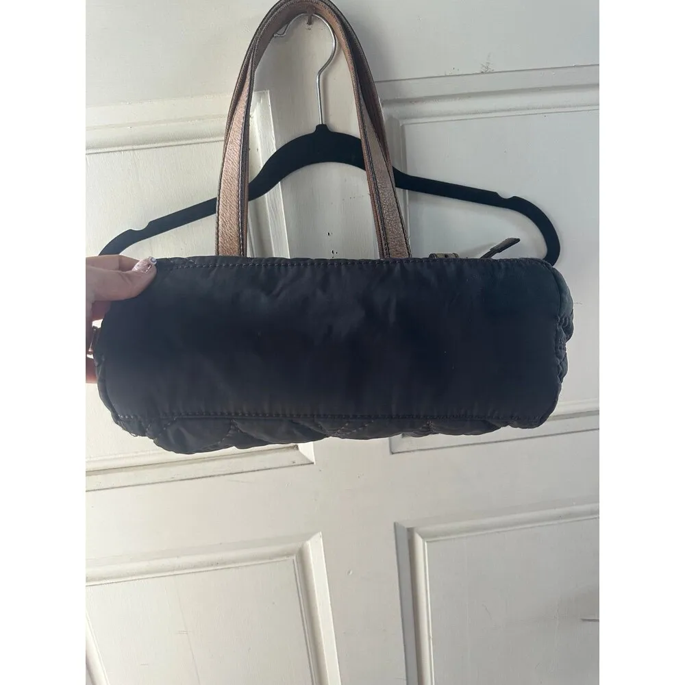 Fossil Key-Per Quilted Floral Fabric Cow Hide Leather Trim Shoulder Bag Tote - Image 4