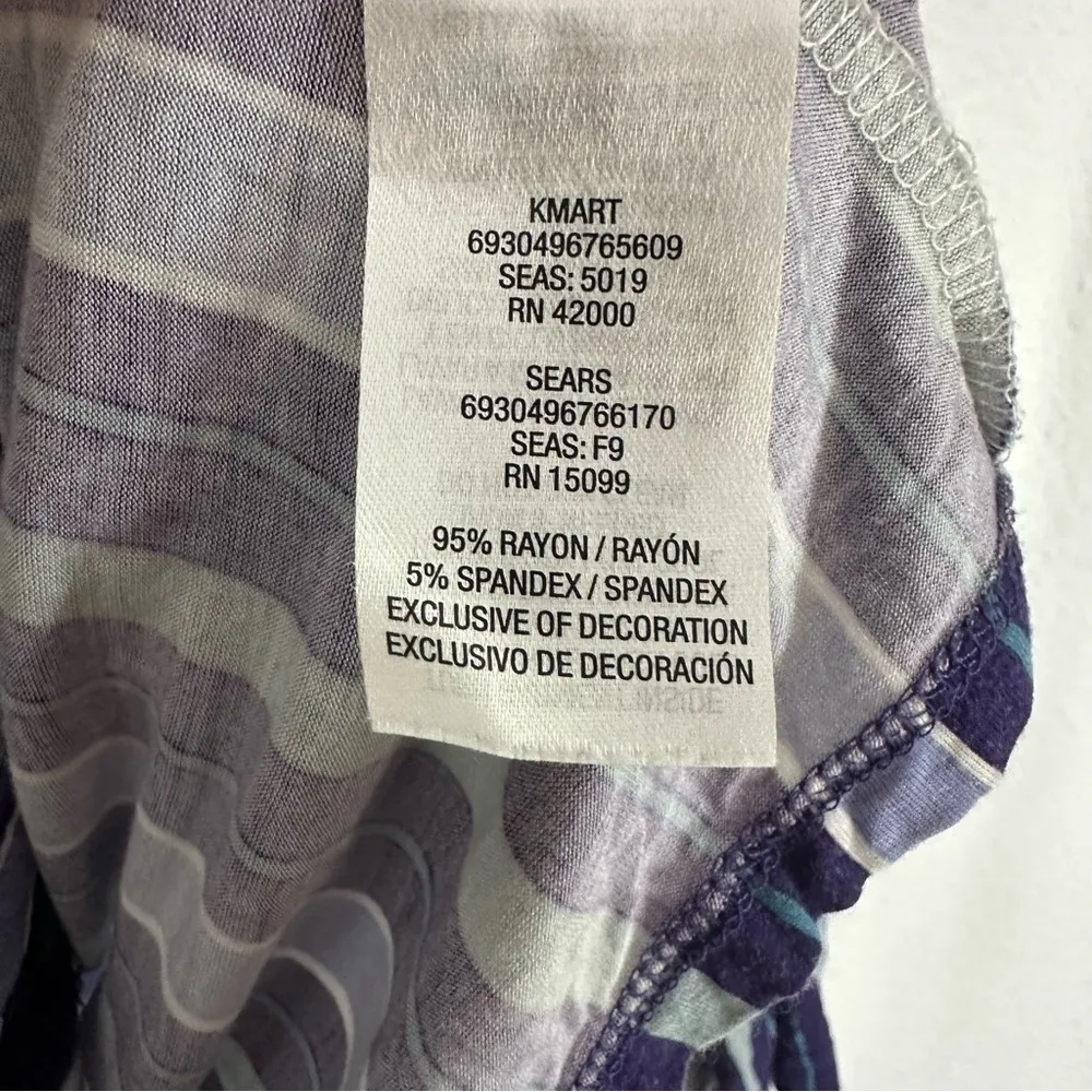 Jaclyn Smith Long Sleeve Button Pajama Shirt Stripe Womens Large Blue - Image 4