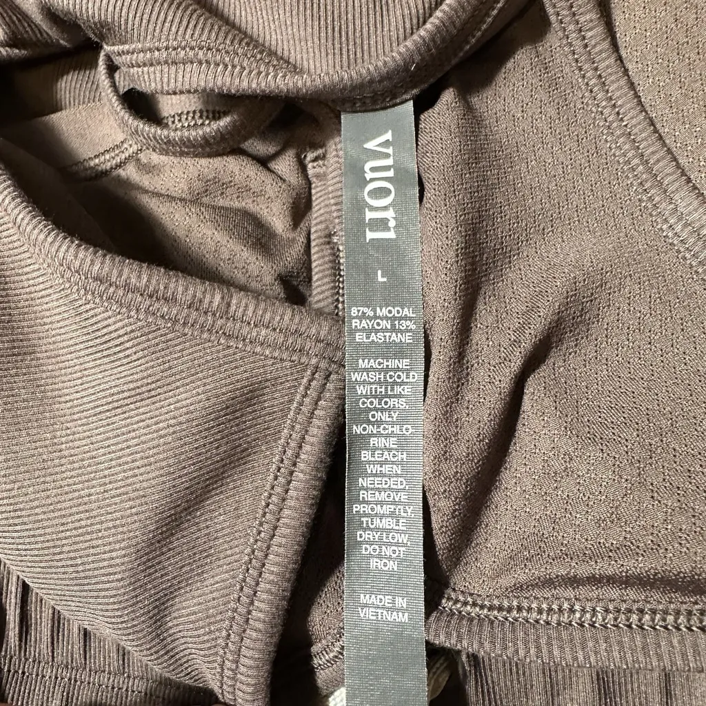 Vuori Pose Henley Jumpsuit Chocolate Large -LKNEW No Flaws Ribbed Wide Leg - Image 7