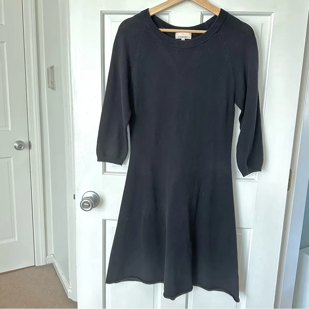 Aritzia Sunday Best Tolle Black Ballet Knit Sweater Mini Dress Size M - Image 2
