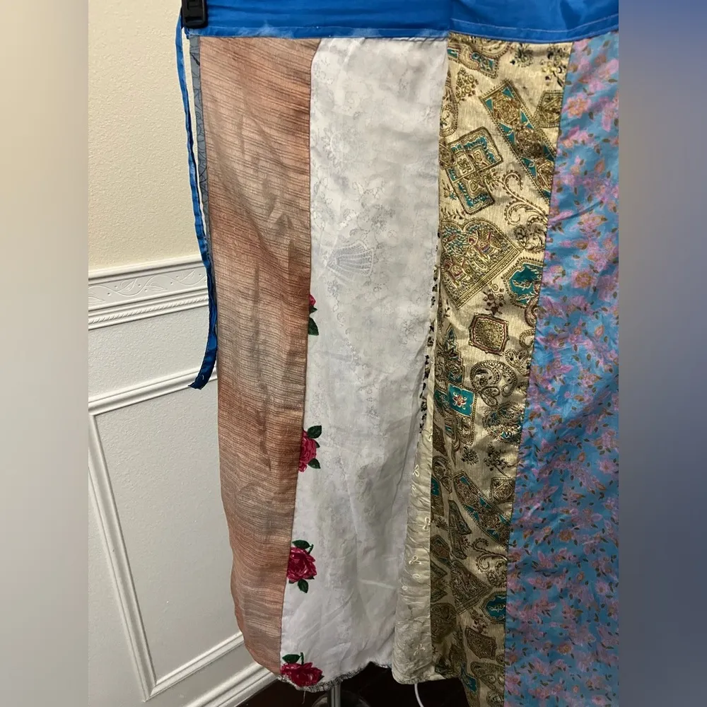 Boho Patchwork Reversible Wrap Skirt – 100% Rayon – Made in India Size undefined - Image 4