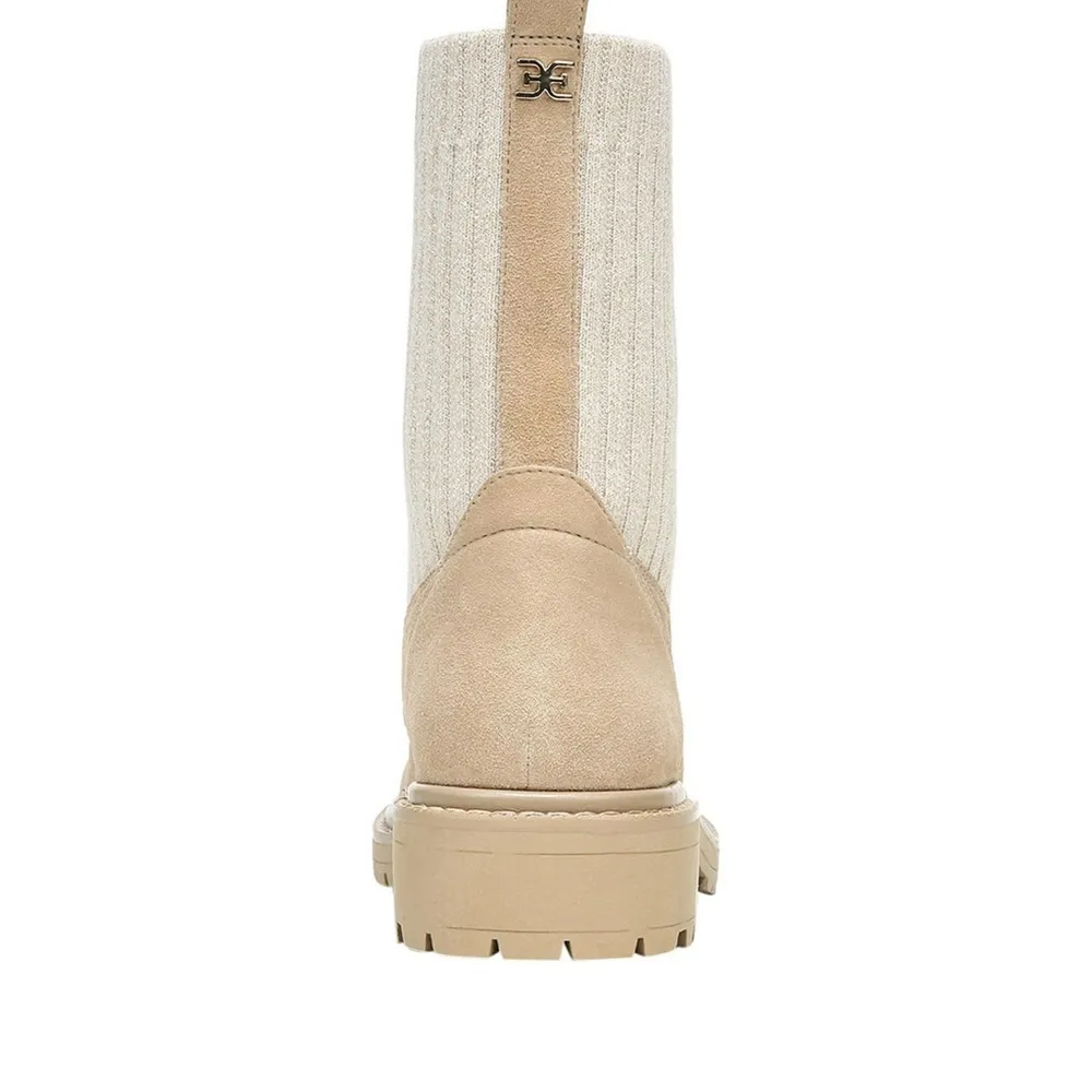 Sam Edelman ‘Lydell’ Mixed Media Suede and Ribbed Knit Combat Boot Size 8.5 - Image 4