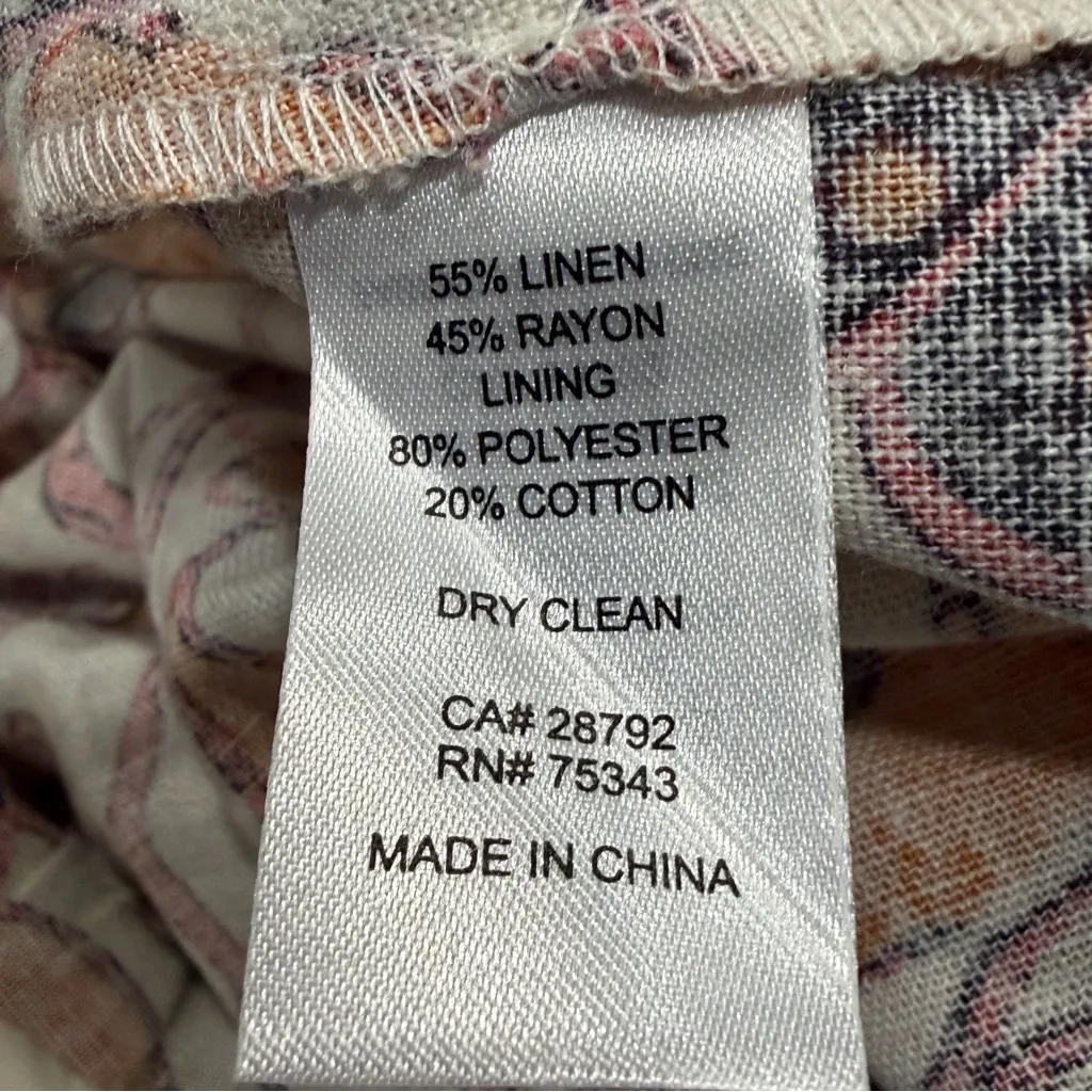 House Of Harlow Belted Linen Blend Paisley Floral 60’s Shorts Romper Jumpsuit 6 - Image 10