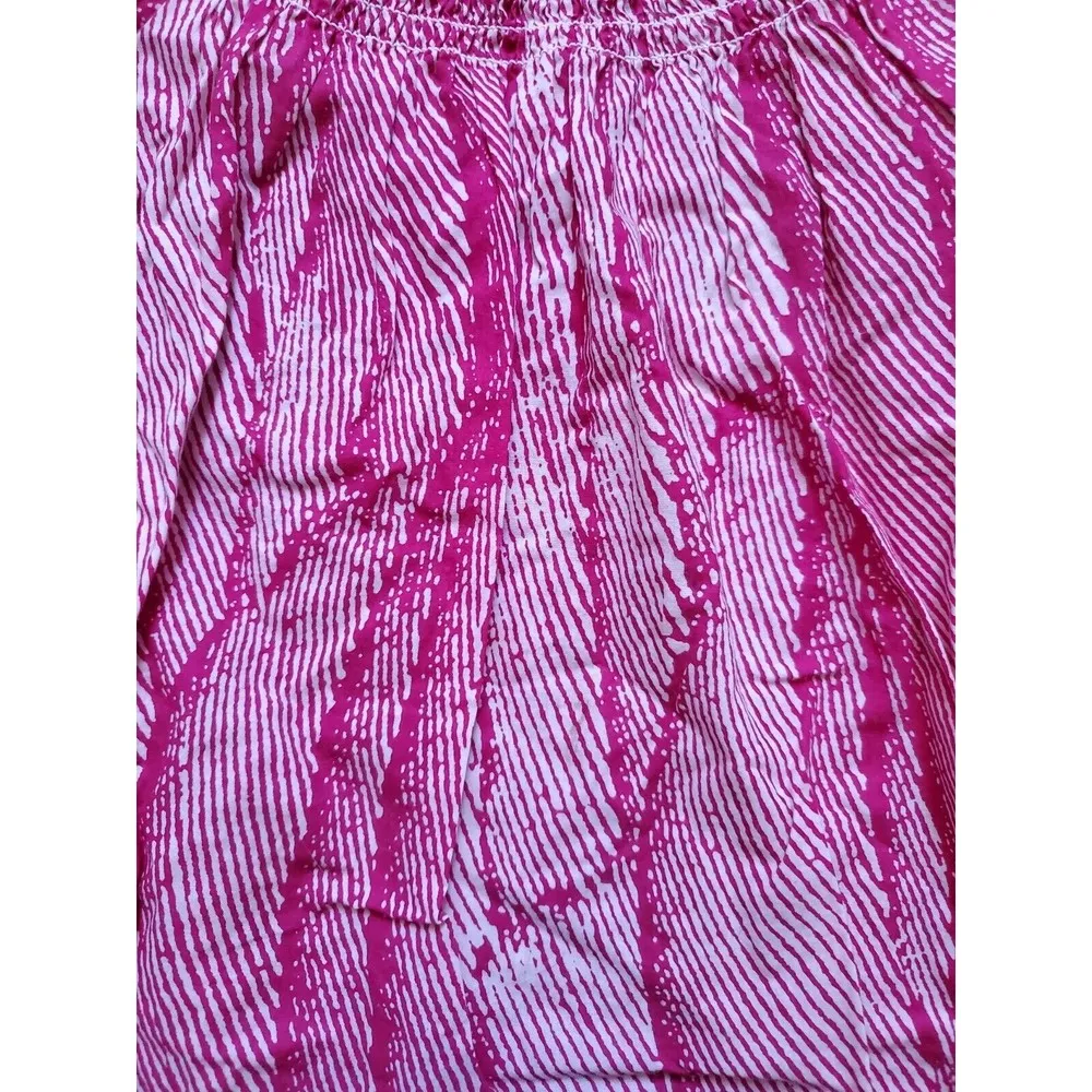 Banana Republic Women XS Tropical Hawaii Pullover Pink Shirt Blouse Top Tank EUC - Image 2