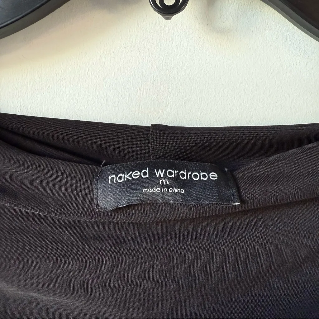 Naked Wardrobe Ruched Midi Dress With Hood / Cape‎ Black M - Image 6