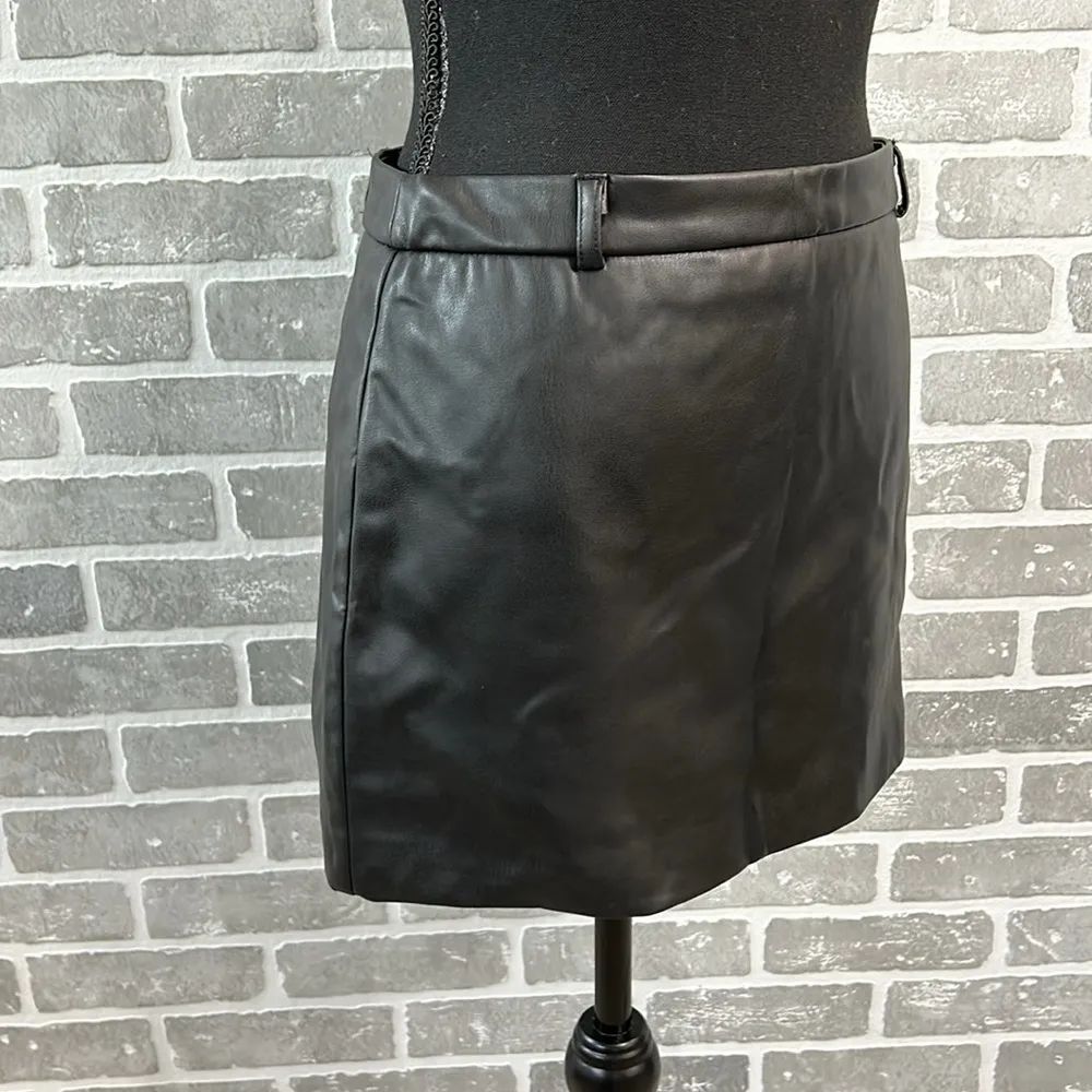 Zara | Faux Leather | Black MINI‎ Skirt | Women’s Size Small | Soft Leather - Image 2