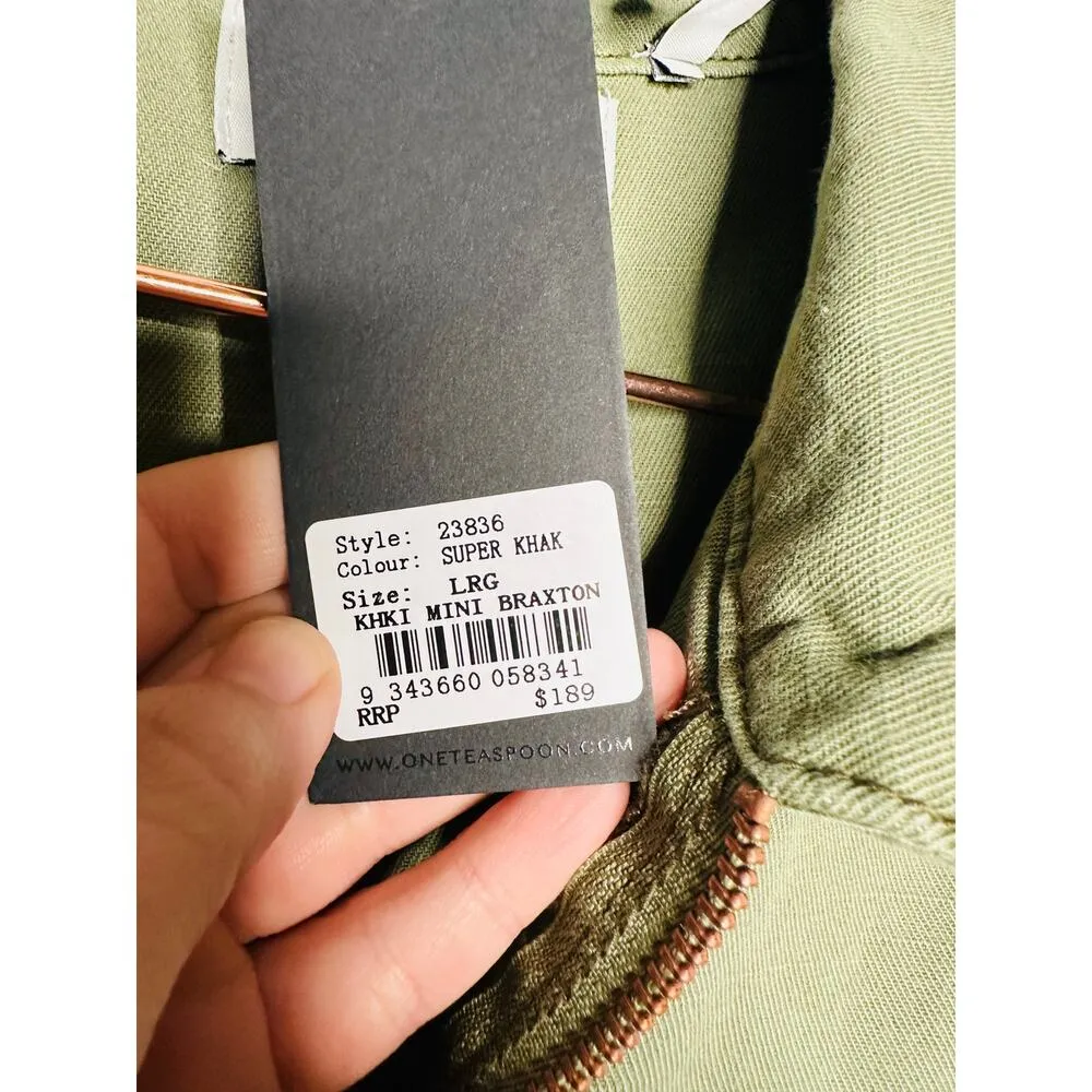 ONE TEASPOON Super Khaki Green Braxton Mini Utility Jumpsuit NWT Size Large - Image 7