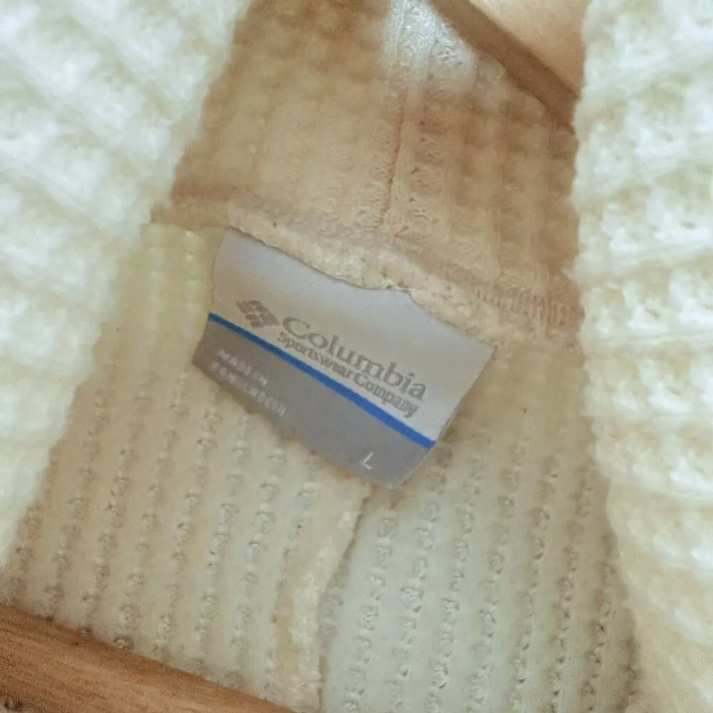 Columbia Turtle Neck Waffle Knit Pullover Top Hiking Outdoors Gorpcore L - Image 3