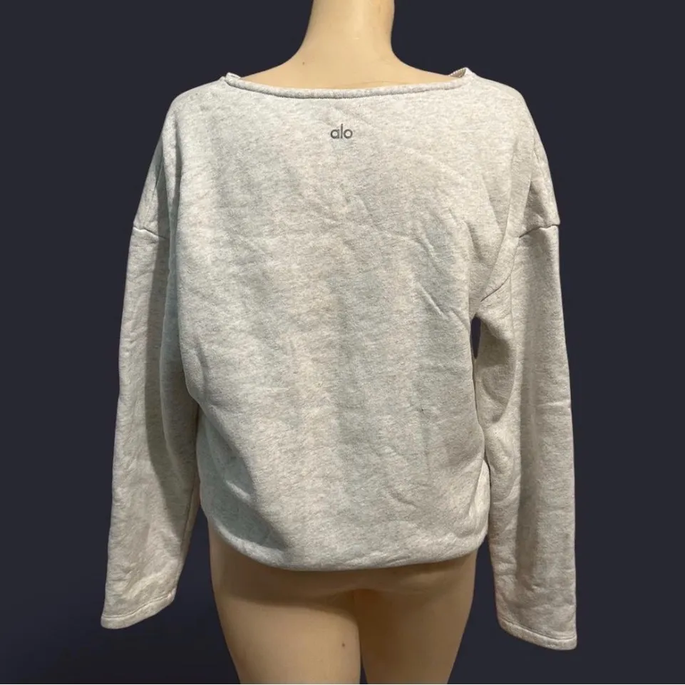 ALO Yoga White Mesh Accent Sweatshirt - Image 4