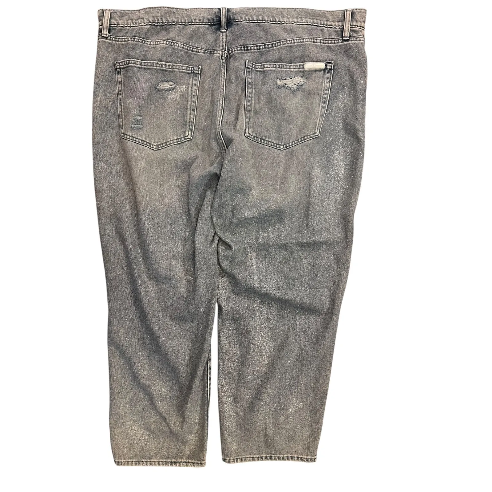 Jessica Simpson Harmony High Rise Straight‎ Distressed Glitter Blue Jeans 22W - Image 2