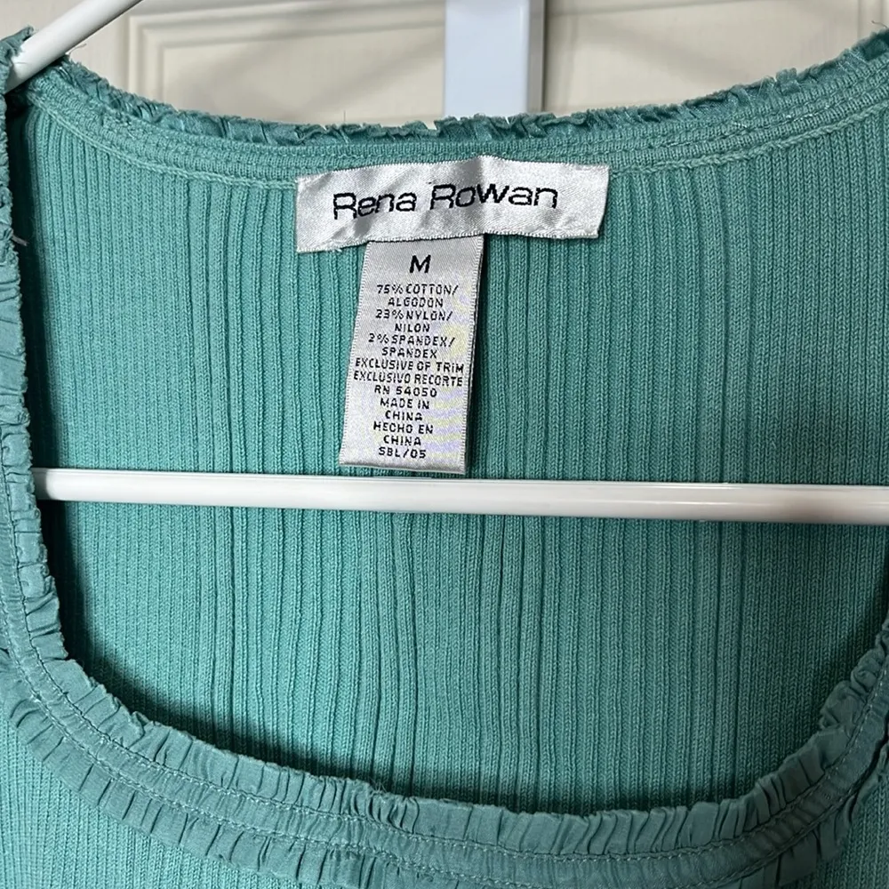 Rena Rowan Y2k milkmaid Cottagecore Square Ruffle Neck Ribbed Cotton Tee… - Image 3