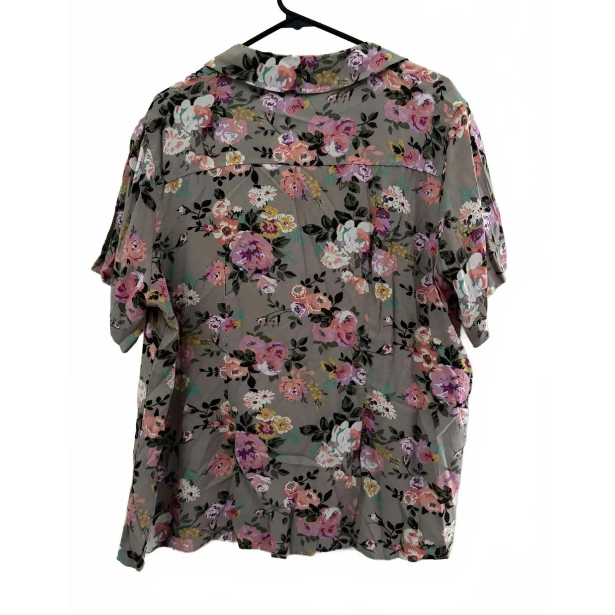 NEW Hasting & Smith Women's Blouse Shirt Size 1XL 1X Floral Tropical Button Down Purple - Image 2