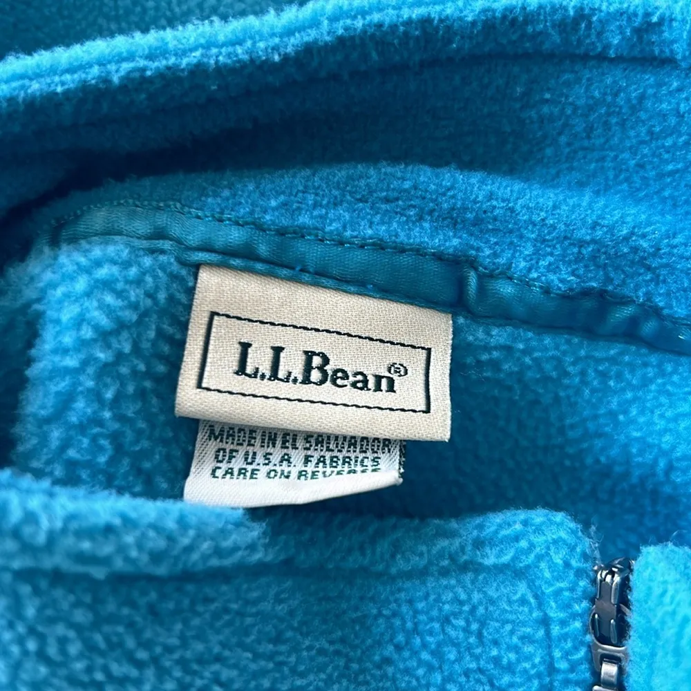 Vintage L.L. Bean Zip Up Pullover Sky Blue Size Medium - Image 7
