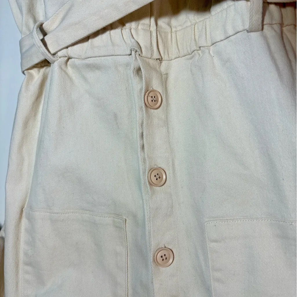 LINE & DOT Roi Cream Denim Romper - Image 9