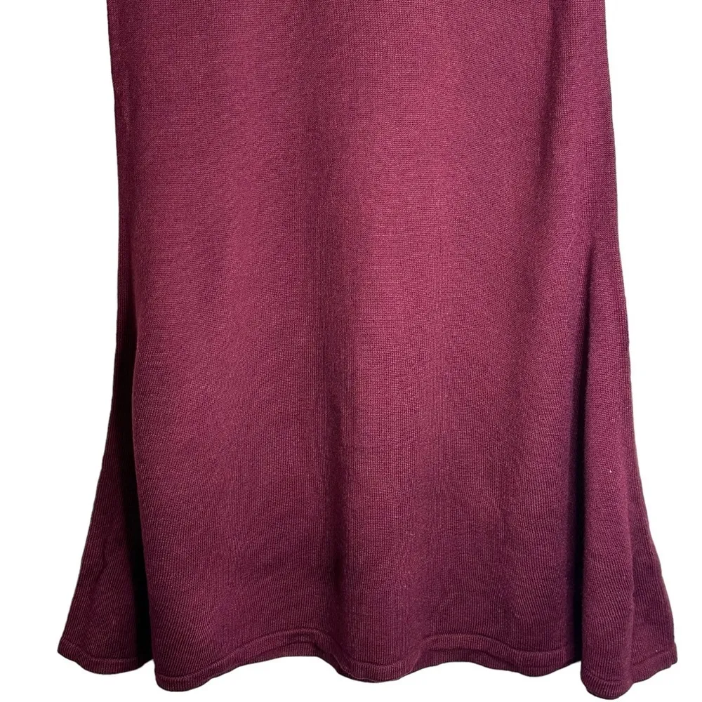 By & By Long Sleeve Knit Ribbed Mini Sweater‎ Dress Burgundy NWT Medium #1117G3J Red - Image 3