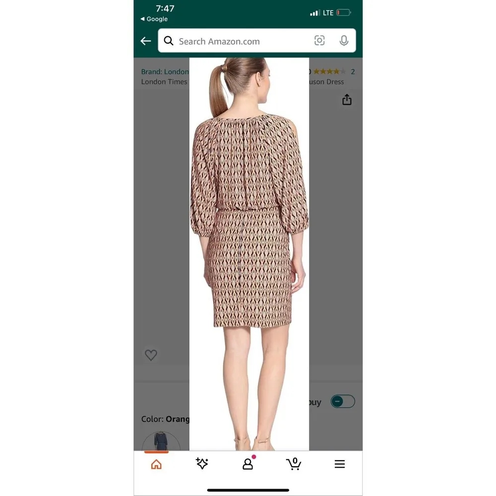 New London Times Dress 20w Tie Neck Cold Shoulder Blouson Dress (b27) - Image 3