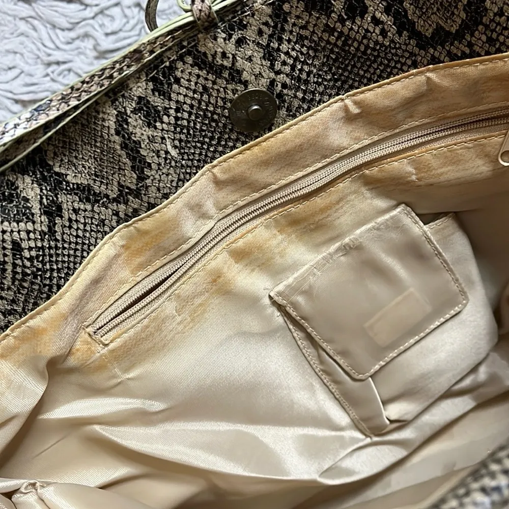 XOXO Tote Bag Shoulder Purse Carryall Overnight Y2K Black Snakeskin - Image 7