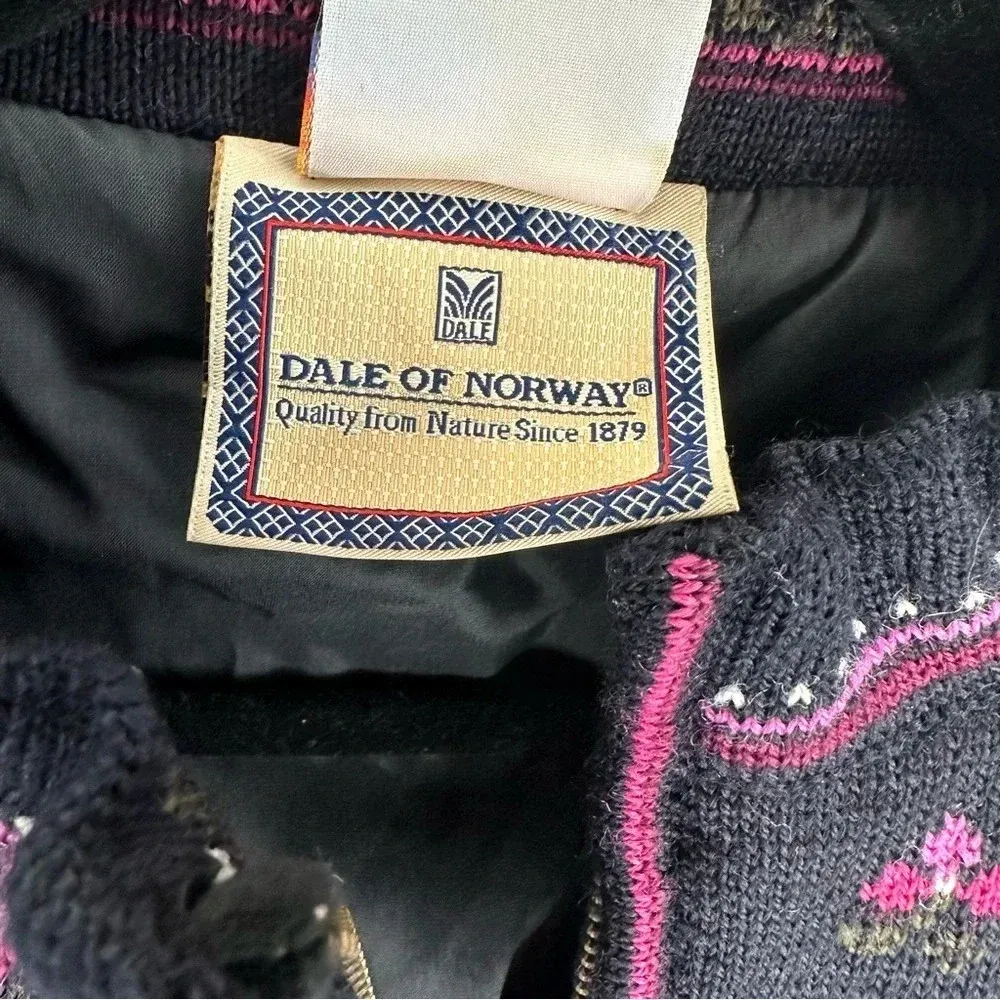 Vintage Dale of Norway Salt Lake City Olympics 2002 Full Zip Wool Sweater Medium Black - Image 9
