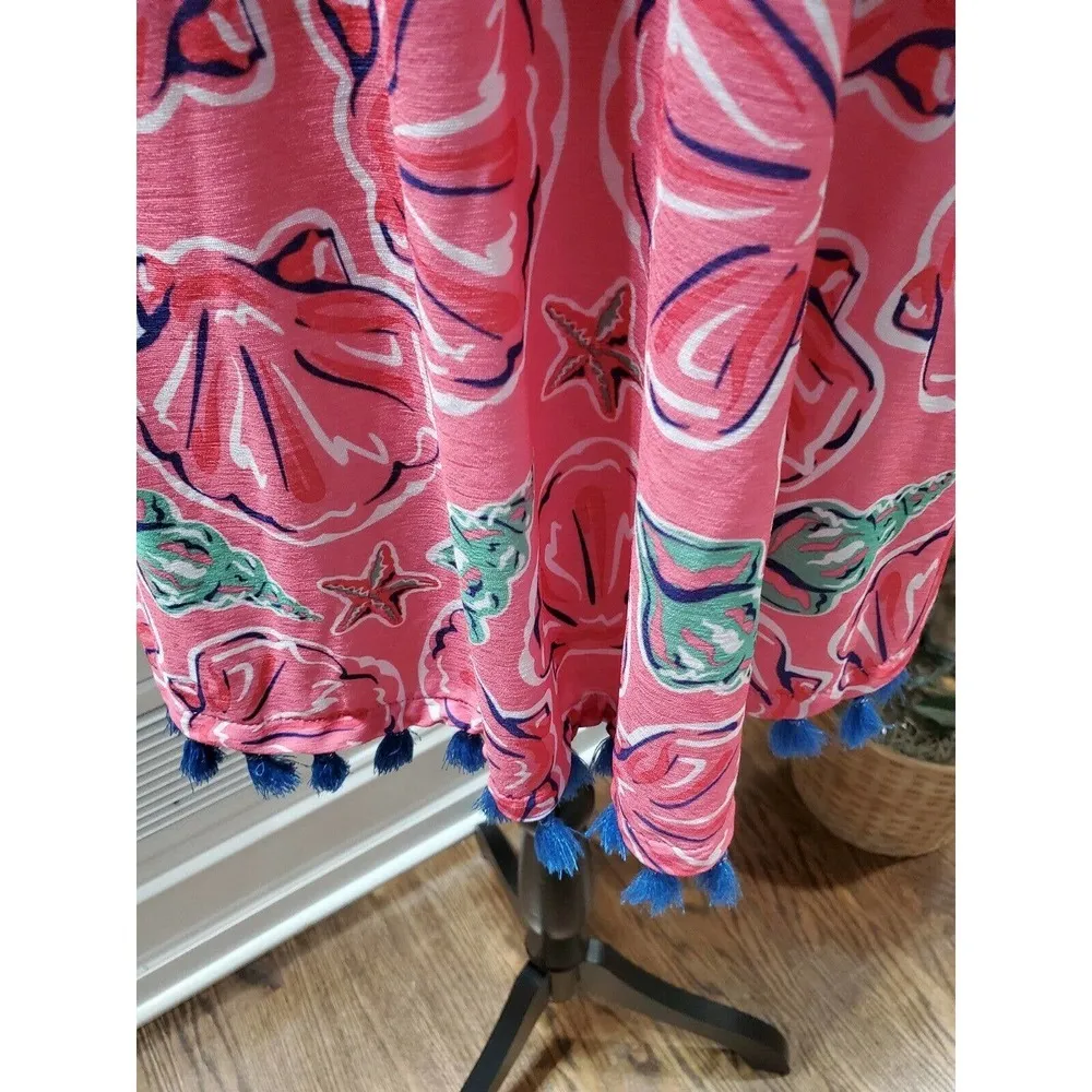 Simply Southern Women's Pink Polyester Cold Shoulder Sleeve Knee Length Dress S - Image 4