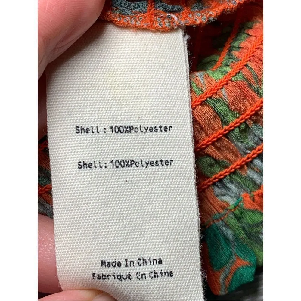 L'AGENCE Cece Smocked Top In Orange Multi Parrot - Image 11