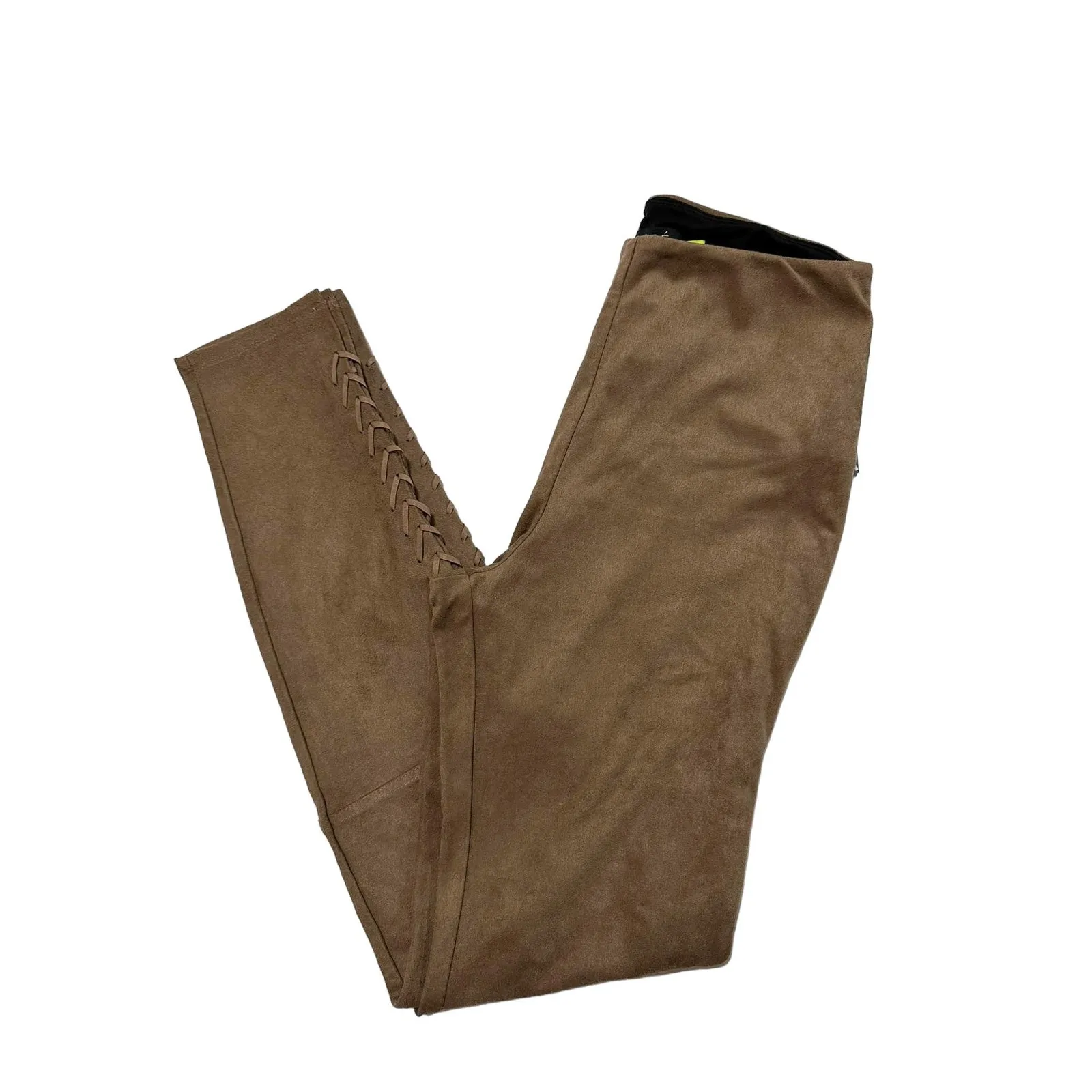 Lysse' Mission Lace Up Danish Brown Faux Suede‎ Pants Size Small NWT - Image 3