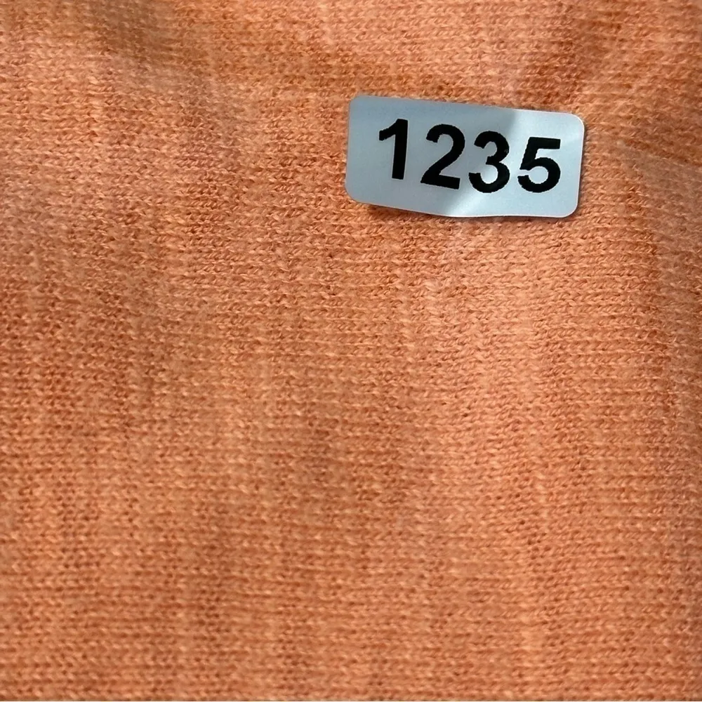 360 Sweater Women’s Size S Orange Cotton Knit Rolled Sleeve V - Image 9