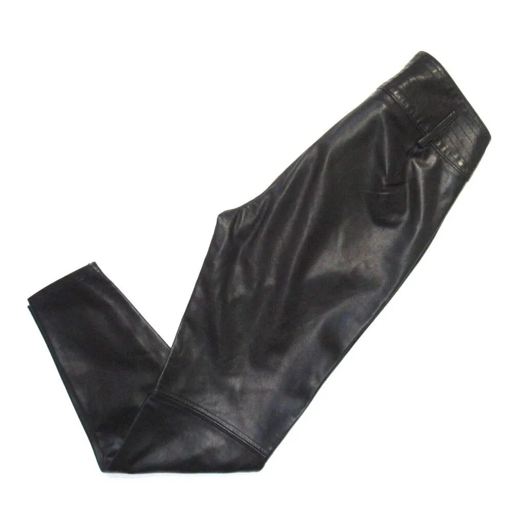 NWT Ralph Lauren RUGBY Moto Skinny in Black Lamb Leather Ankle Zip Pants 4 - Image 6