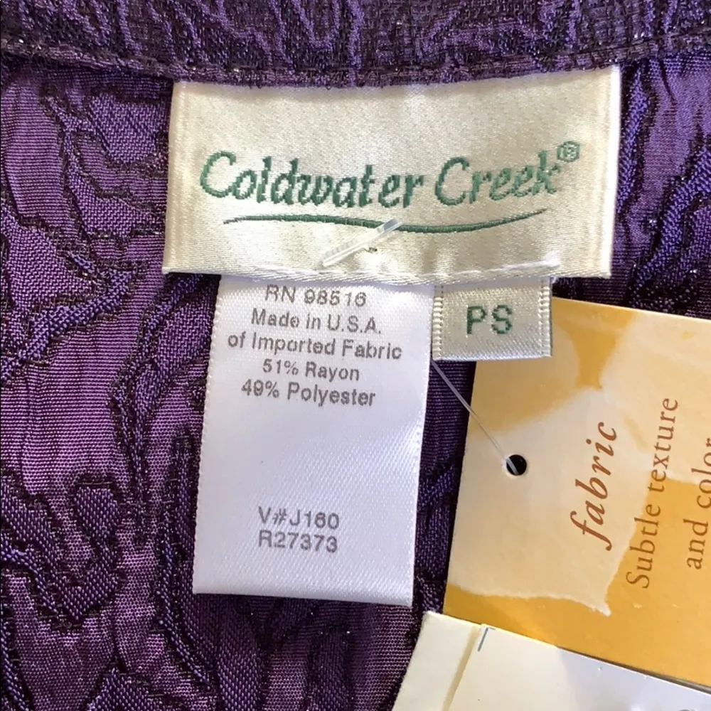 Coldwater Creek purple shirt top petite small PS SP Sparkle New RARE GORGEOUS - Image 5