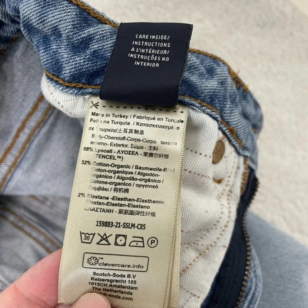 Scotch & Soda High Rise Ankle Kick Flare Jeans Medium Wash Stretch Denim size 27 - Image 9