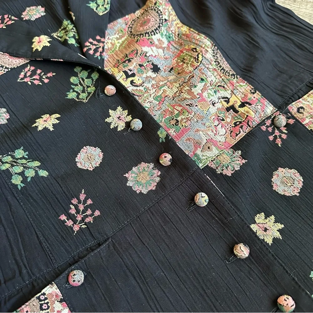 Vintage 1980s crepe patchwork jacket - Image 10