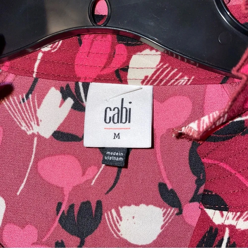 Cabi Corsage Blouse with Bishop Sleeves and Smocking at the Waist Size Medium - Image 2