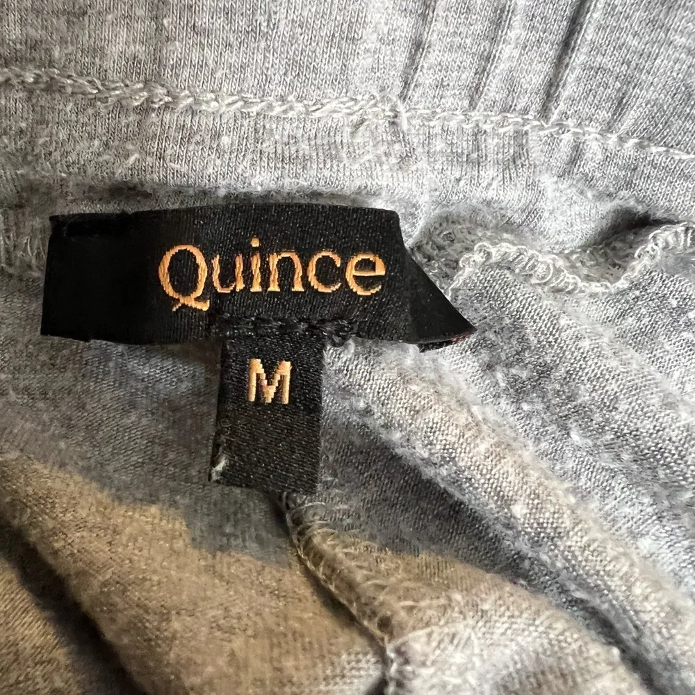 Quince Pants Gray Drawstring Waist Elastic Cuffs Heather Grey Knit Medium - Image 5