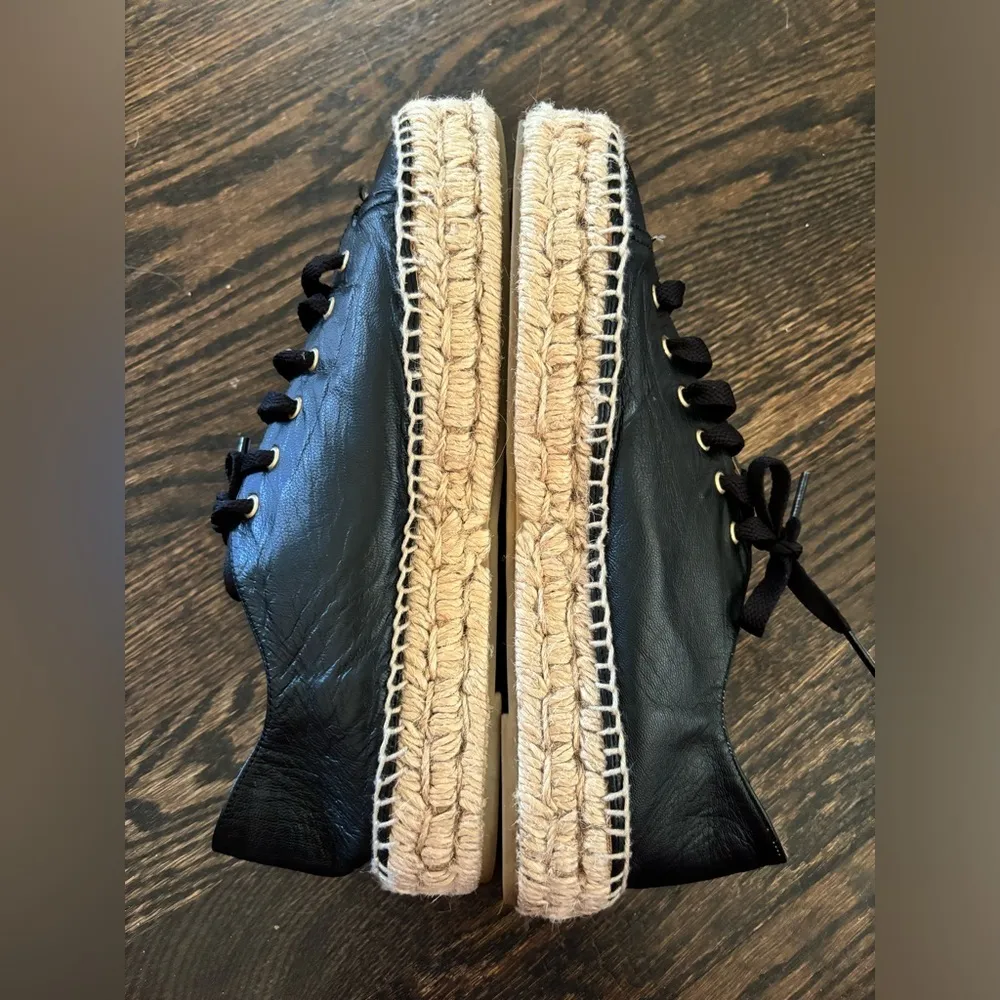 Pinaz Black Leather and rattan sneakers from Spain size 38 - Image 5