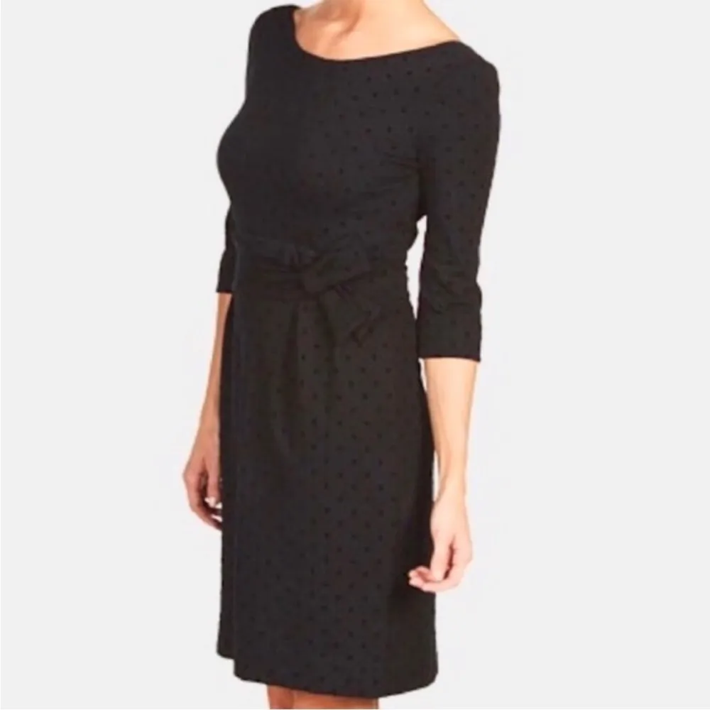 Kate Spade‎ Magdalena Velvet Dot Bow Tie Sheath Dress in Black Size 8 - Image 3