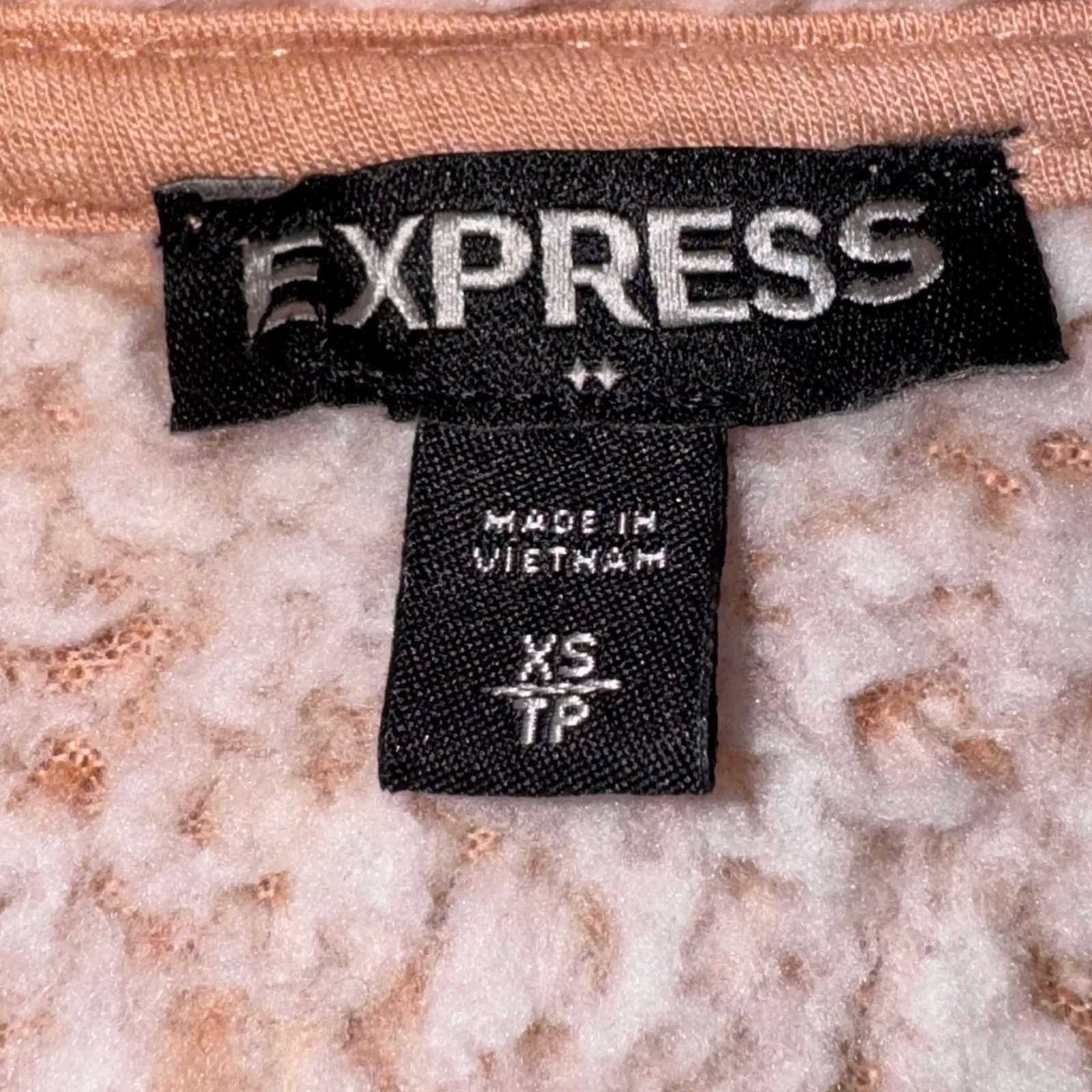 Express Womens XS Pullover Sherpa Fleece 1/4 Zip Jacket Sweater‎ Beige - Image 8