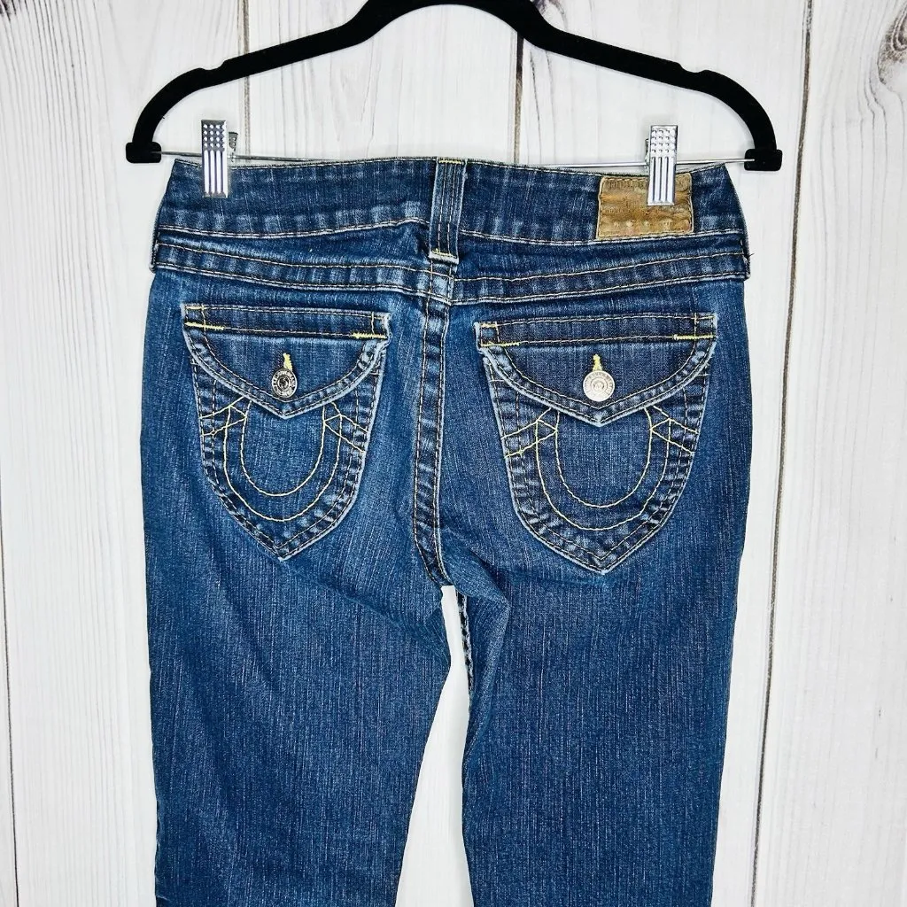 True Religion Jeans Womens Size 28 (28x32) Denim BECKY Bootcut Flap Pockets - Image 7