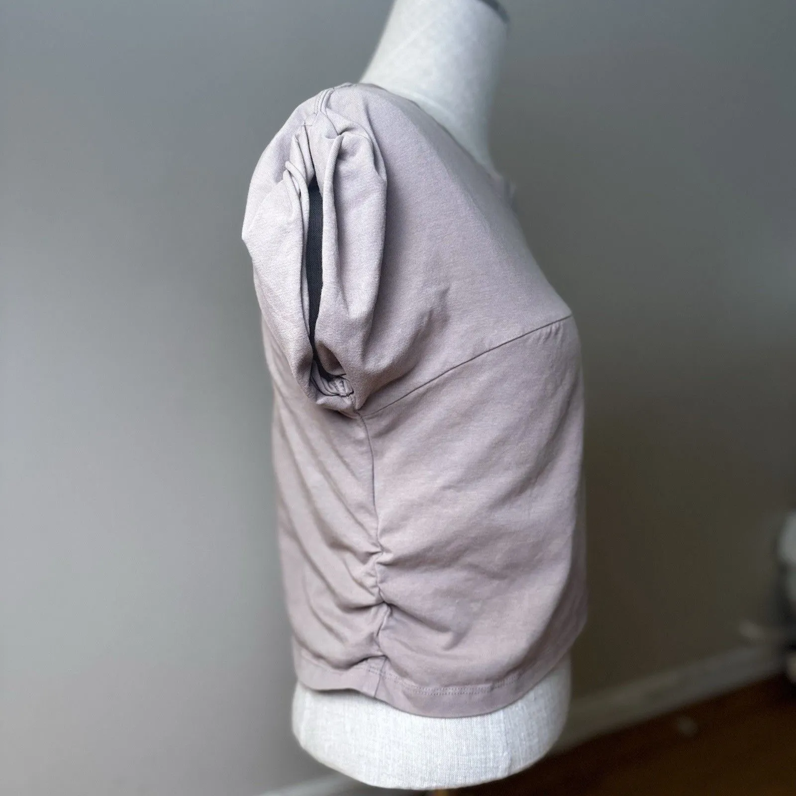 Free People Movement Hot Shot Cross Over Top Beige L Pumice Logo Crop Athleisure - Image 5